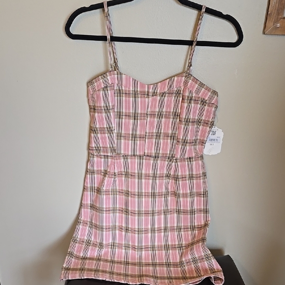 Altar'd State Dresses & Skirts - Altar'd State Pink Plaid Mini Dress